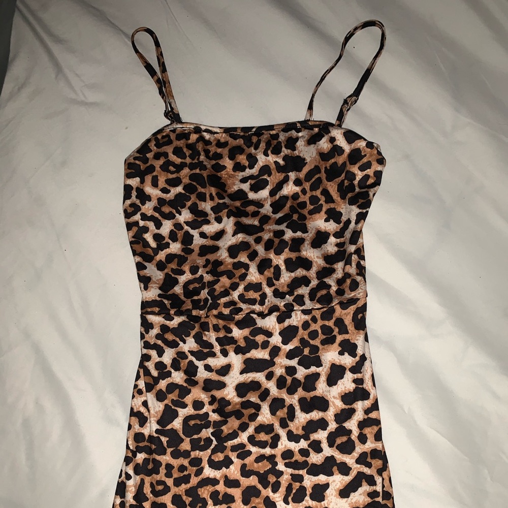 Cute leopard print tank dress